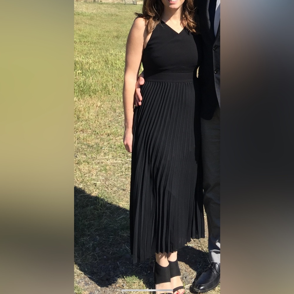 Banana Republic pleated black dress